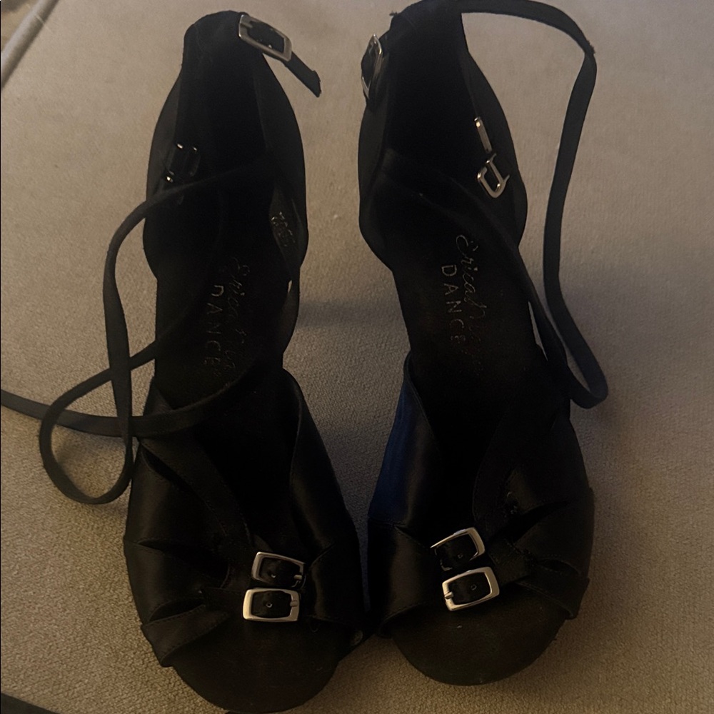 Chic Black Women's Heels with Buckle Accents